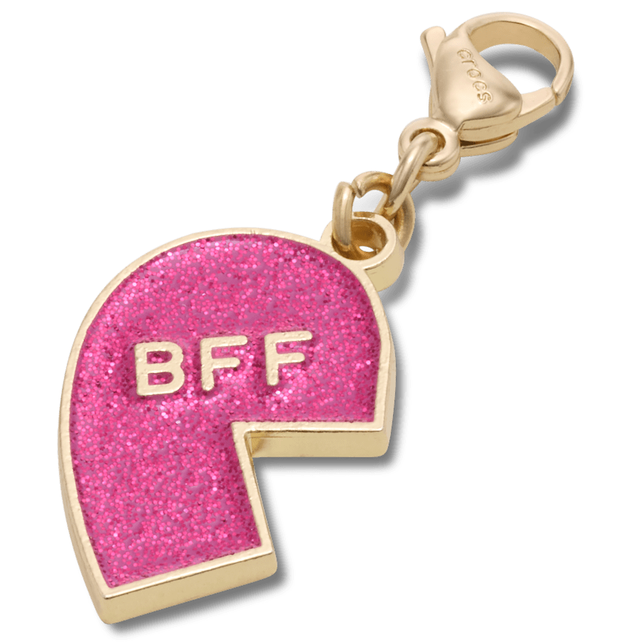Crocs Smart Buy Pink Glitter BFF Charm Left Jibbitz Shoe Charm