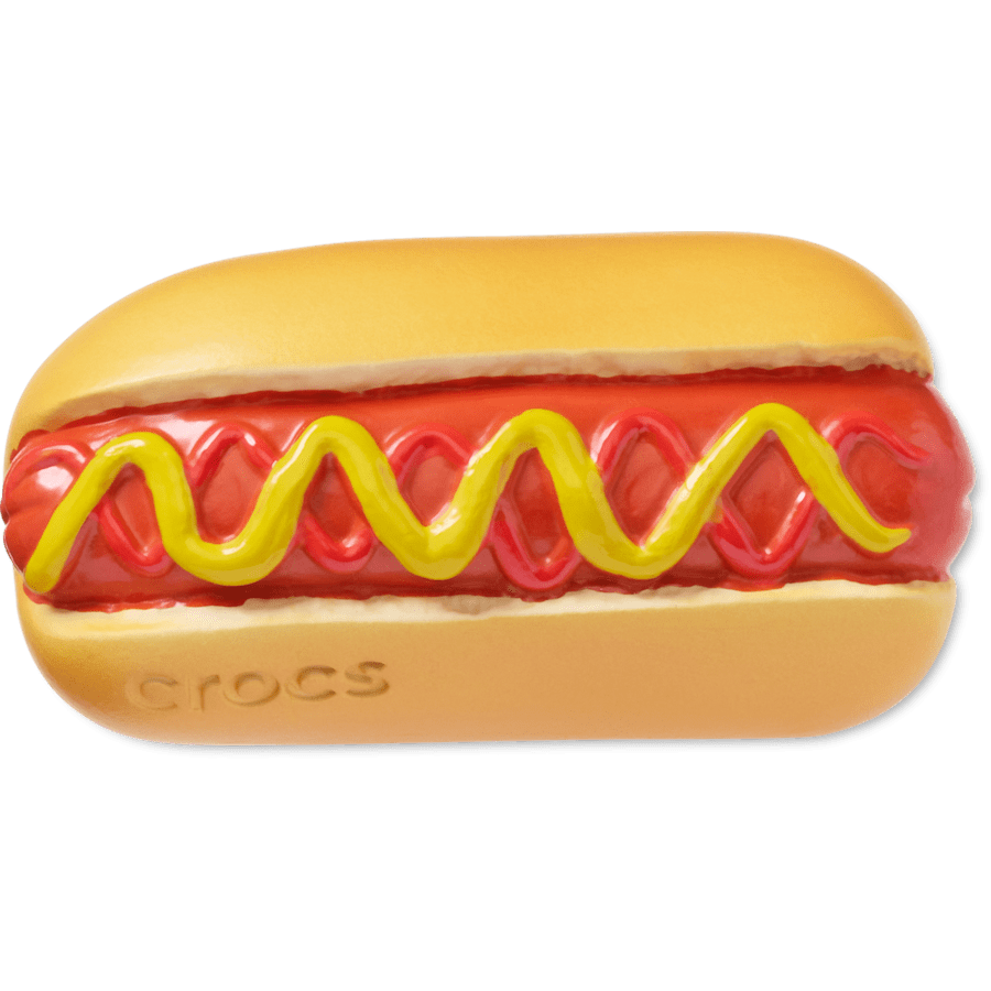 Crocs Featured Hot Dog Dipped in Mustard Jibbitz™ charms