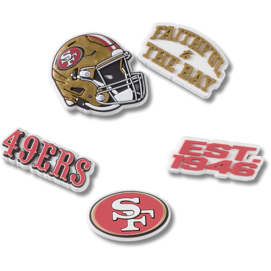 Crocs Trending NFL San Francisco 49ers 5 Pack Jibbitz Shoe Charm