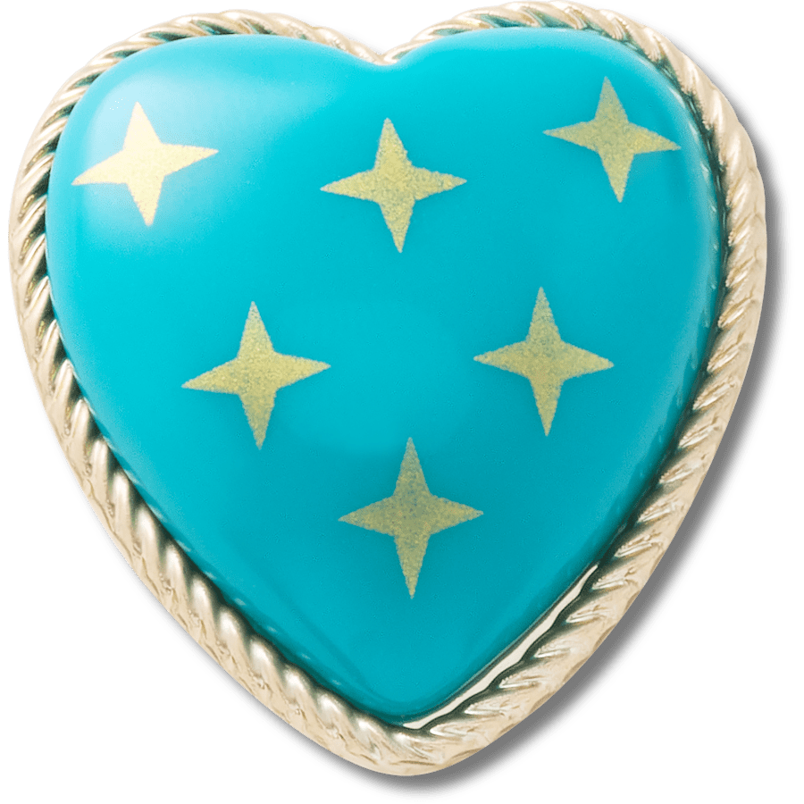 Crocs Featured Turquoise and Gold Heart Jibbitz™ charms