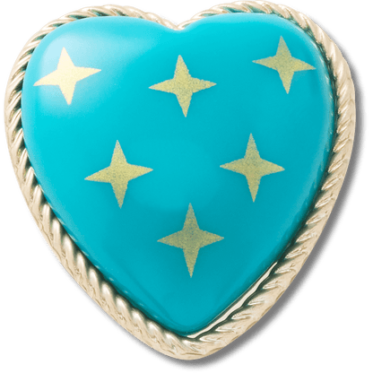 Crocs Featured Turquoise and Gold Heart Jibbitz™ charms