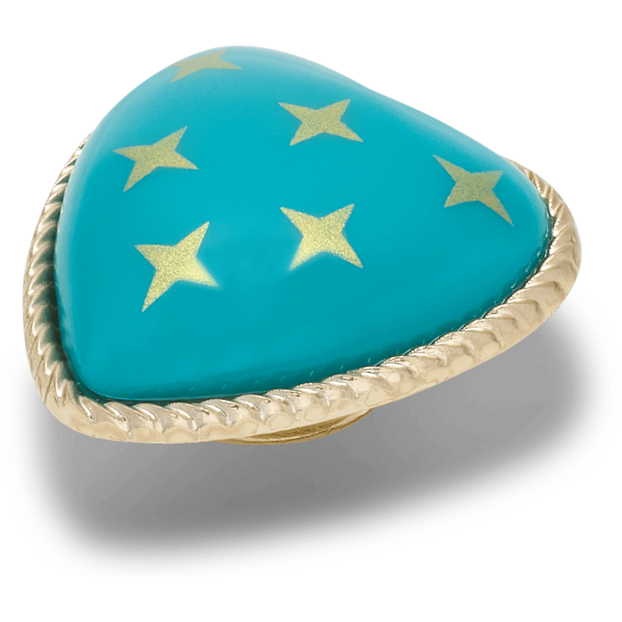 Crocs Featured Turquoise and Gold Heart Jibbitz™ charms