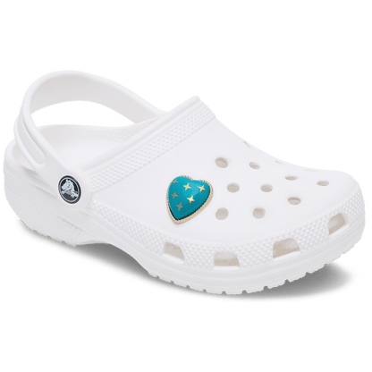 Crocs Featured Turquoise and Gold Heart Jibbitz™ charms