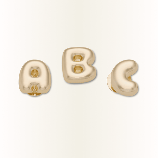 Crocs Hot Sale Gold Bubble Letter A-Z Jibbitz™ charms